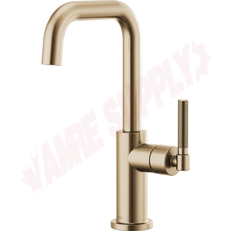 Photo 1 of 61053LF-GL : Brizo LITZE Bar Faucet with Square Spout and Knurled Handle, Brilliance Luxe Gold 