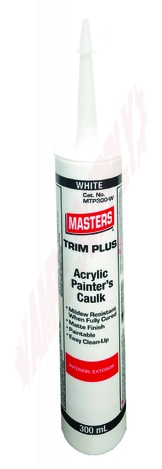 Photo 1 of MTP300-W : Masters Trim Plus Interior/Exterior Acrylic Painter's Caulk, 300ml