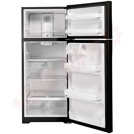 Photo 3 of GTE17GTNRBB : GE Energy Star® Top-Freezer Refrigerator, Black