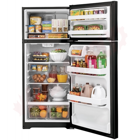 Photo 4 of GTE17GTNRBB : GE Energy Star® Top-Freezer Refrigerator, Black