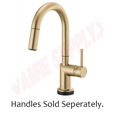 Photo 1 of 64975LF-GLLHP : Brizo ODIN SmartTouch® Pull-Down Prep Faucet with Arc Spout - Less Handle, Brilliance Luxe Gold