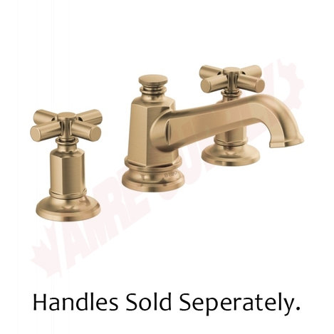Photo 1 of 65378LF-GLLHP-ECO : Brizo INVARI Widespread Lavatory Eco Faucet with Angled Spout - Less Handles, Brilliance Luxe Gold