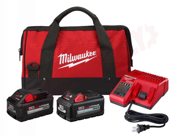 Photo 1 of 48-59-1880RCC : Milwaukee M18 REDLITHIUM High Output XC8.0/XC6.0 Start Kit, with Rapid Charger & Contractor Bag