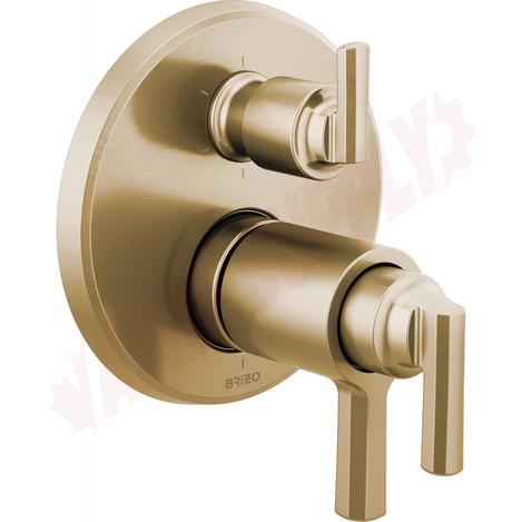 Photo 1 of T75698-GL : Brizo LEVOIR Tempassure® Thermostatic Valve With Integrated 6-Function Diverter Trim, Brilliance Luxe Gold
