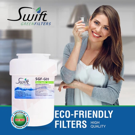 Photo 2 of SGF-G9 : Swift Green Filter SGF-G9 VOC Removal Refrigerator Water Filter - Equivalent to GE MWF, EcoAqua EFF-6013A