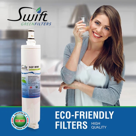 Photo 2 of SGF-W80 : Swift Green Filter SGF-W80 VOC Removal Refrigerator Water Filter - Equivalent to EveryDrop EDR5RXD1, Whirlpool 4396510