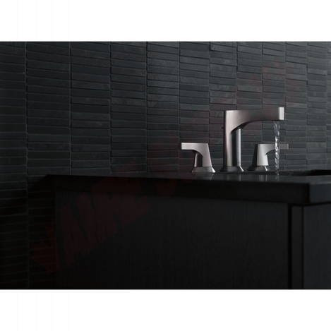 Photo 2 of 3574-SSMPU-DST : Delta ZURA Two Handle Widespread Lavatory Faucet, Stainless Steel
