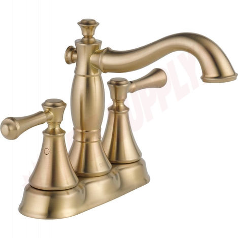 Photo 1 of 2597LF-CZMPU : Delta CASSIDY Two Handle Centerset Lavatory with Metal Pop-Up, Champagne Bronze