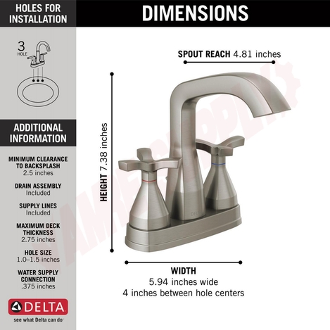 Photo 4 of 257766-SSMPU-DST : Delta STRYKE Centerset Faucet, Stainless Steel