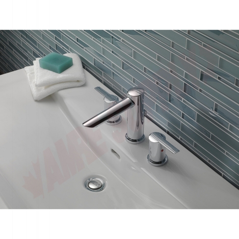 Photo 2 of 3561-MPU-DST : Delta COMPEL Widespread Bath Faucet w/ metal pop-up, Chrome