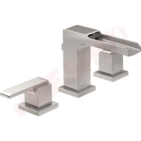 Photo 1 of 3568LF-SSMPU : Delta ARA Two Handle Widespread Lavatory Faucet with Channel Spout, Stainless Steel