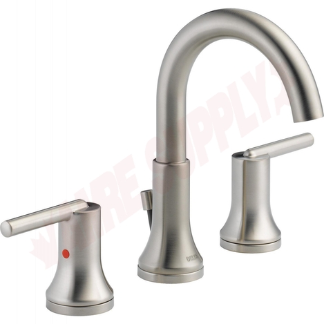 Photo 1 of 3559-SSMPU-DST : Delta TRINSIC Widespread Lavatory Faucet w/ metal pop-up, Stainless Steel