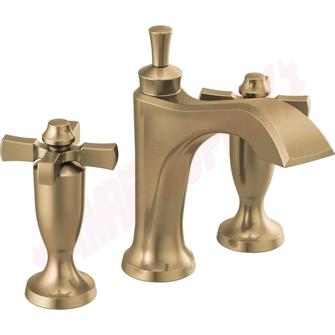 Photo 1 of 3557-CZMPU-DST : Delta DORVAL Two Handle Widespread Bathroom Faucet, Champagne Bronze