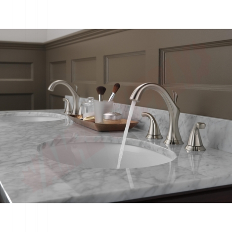 Photo 3 of 3592LF-SS : Delta ADDISON Two Handle Widespread Lavatory Faucet, Stainless Steel