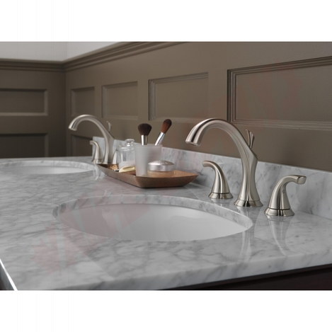 Photo 4 of 3592LF-SS : Delta ADDISON Two Handle Widespread Lavatory Faucet, Stainless Steel