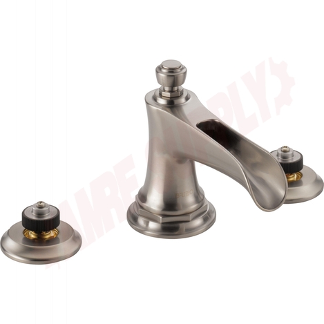 Photo 1 of 65361LF-NKLHP : Brizo ROOK Two Handle Widespread Lavatory Faucet - Less Handles, Luxe Nickel