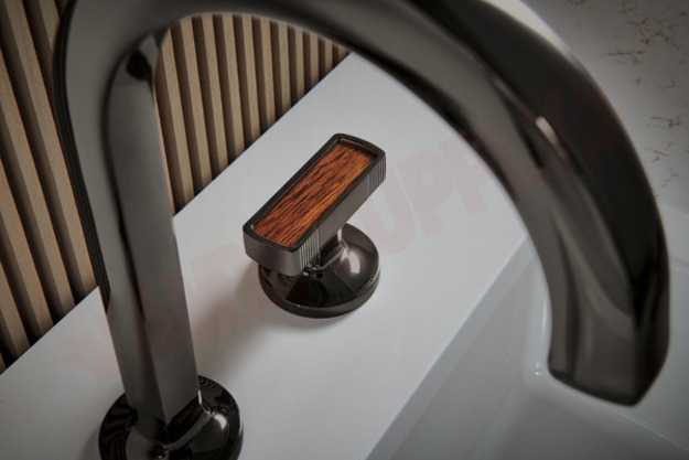 Photo 2 of HI5306-BNXWD : Brizo KINTSU Widespread Lavatory Handle Kit With Wood Insert, Brushed Nickel