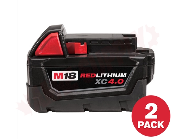 Photo 1 of 48-11-1842CF : Milwaukee M18 RED LITHIUM XC Extended Capacity Battery 4.0A/Hr, 2/Pack
