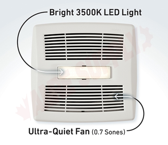 Photo 4 of AER110LC : Broan-Nutone AER110LC Flex Series Invent Exhaust Fan with Light 110 CFM 1 Sone Energy Star