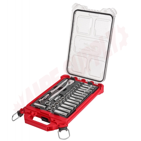 Photo 1 of 48-22-9482 : Milwaukee 32pc 3/8 Metric Ratchet and Socket Set with PACKOUT™ Low-Profile Compact Organizer