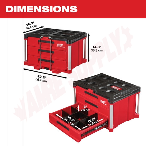 Photo 9 of 48-22-8443 : Milwaukee PACKOUT™ 3-Drawer Tool Box