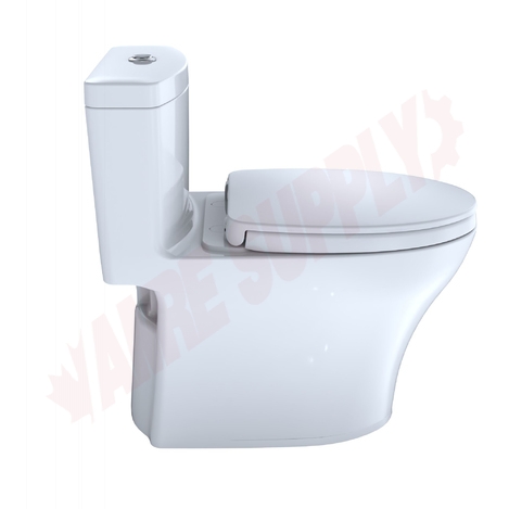 Photo 4 of MS646124CEMFGN#01 : Toto Aquia One-Piece Elongated Toilet, Cotton White, with Seat