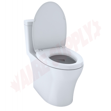 Photo 5 of MS646124CEMFGN#01 : Toto Aquia One-Piece Elongated Toilet, Cotton White, with Seat
