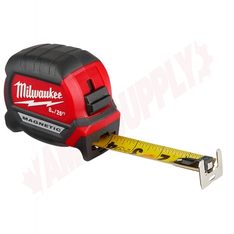 Photo 1 of 48-22-0326 : Milwaukee 8m/26ft Compact Wide Blade Magnetic Tape Measure