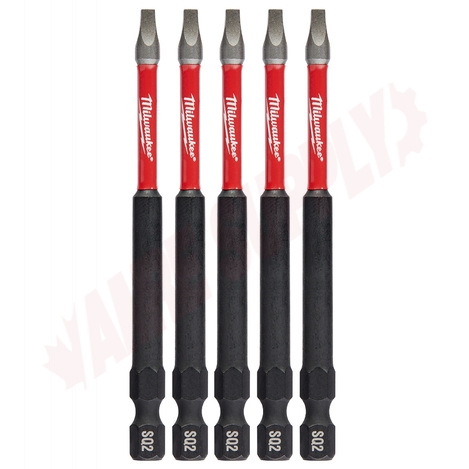Photo 1 of 48-32-4574 : Milwaukee SHOCKWAVE™ 3-1/2 Impact Square Recess #2 Power Bits 5/Pack
