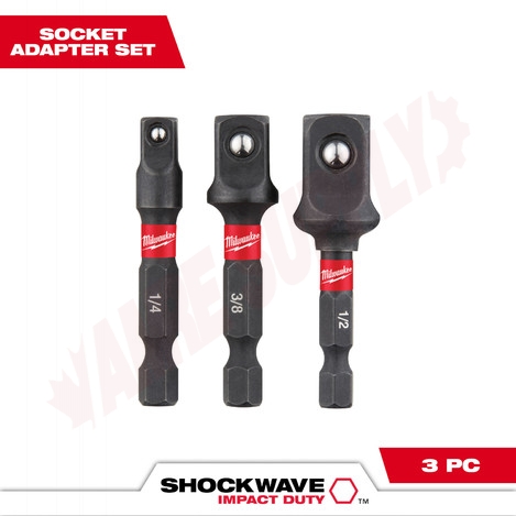Photo 2 of 48-32-5033 : Milwaukee SHOCKWAVE™ 3 Piece Impact Socket Adapter Set