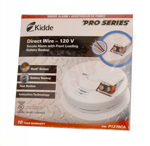 Photo 10 of 1276CA : Kidde 120V Hardwire Ionization Smoke Alarm, Battery Backup, Replacement for 1235CA