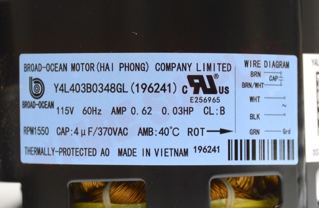 Photo 13 of RZ196241 : Reznor Fan Motor for Gas Fired Unit Heater, UDX & UDAP Series