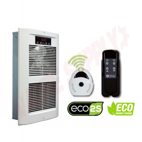 Photo 1 of LPW2045-ECO-WD-R : King Electric Electronic Wall Heater, 4500W, 208V, White Dove
