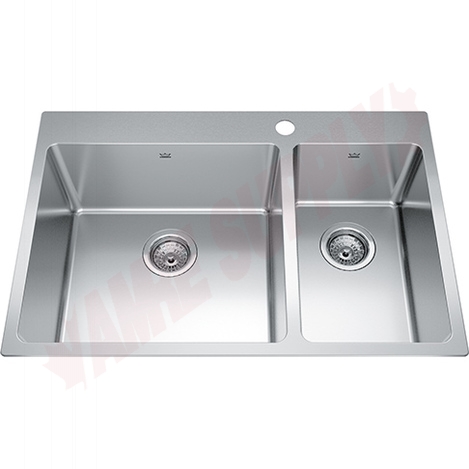 Photo 1 of BCL2131R-9-1 : Kindred Steel Queen Drop-In Kitchen Sink, 2 Bowls, 1 Hole, Stainless Steel