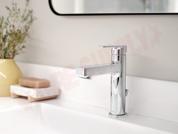 Photo 2 of 40051 : 40051 Moen Cleveland Faucet Group Slate Single Handle Low Arc Bathroom Faucet, Chrome