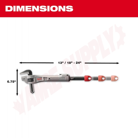 Photo 6 of 48-22-7322 : Milwaukee CHEATER Aluminum Adaptable Offset Pipe Wrench