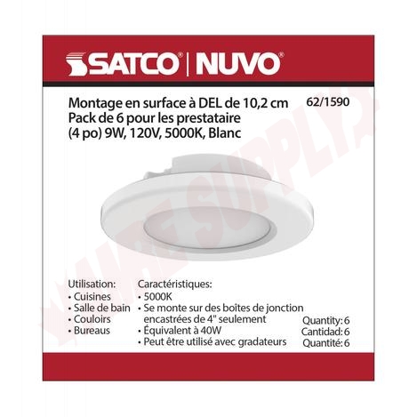 Photo 8 of 62-1590 : 62-1590 Satco 4 LED Surface Mount Fixture, 5000k, White