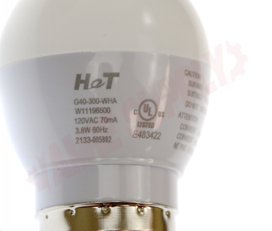 Photo 4 of W11338583 : Whirlpool Refrigerator Light Bulb