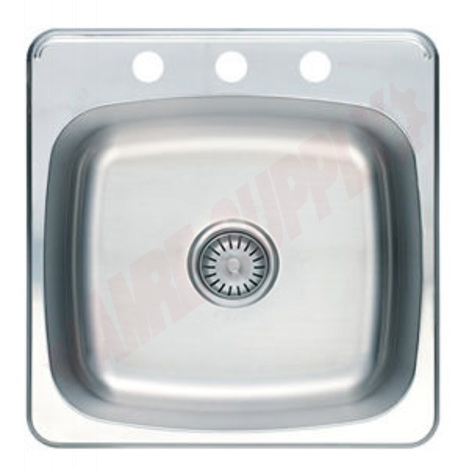 Photo 1 of PFT212173 : Proflo Drop-in Single Bowl Kitchen Sink, 3 Holes, Stainless Steel  