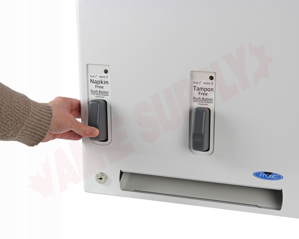 Photo 9 of 618-1-FREE : Frost Push Button Free Feminine Product Dispenser, White