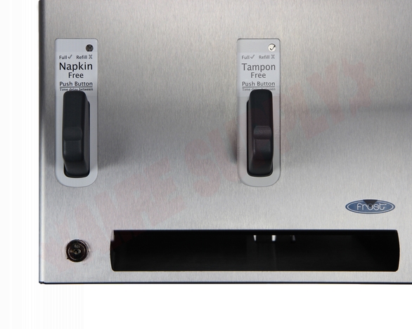 Photo 3 of 618-3-FREE : Frost Push Button Free Feminine Product Dispenser, Stainless Steel