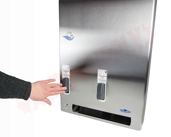 Photo 9 of 618-3-FREE : Frost Push Button Free Feminine Product Dispenser, Stainless Steel