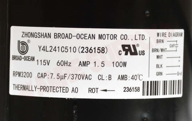 Photo 13 of 236158 : Reznor 236158 Ventor Motor for Unit Heater, RPM3200, 115V
