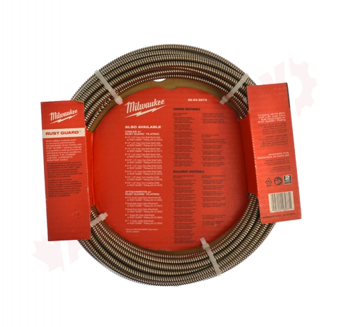 Photo 2 of 48-53-2674 : Milwaukee RUST GUARD Plated Drain Cleaning Cable, Bulb, 5/16 x 50'
