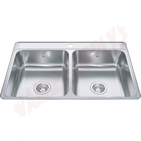 Photo 1 of CDLA3322-7-1 : Kindred Creemore Drop In Sink, 2 Bowl, 1 Hole, Stainless Steel