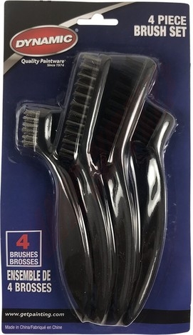 Photo 1 of DYN11021 : Dynamic Mini Wire Brush Set, 2 Nylon and 2 Stainless Steel, 4 Pieces