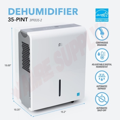 Photo 4 of 3PFD35-2 : Perfect Aire Flat Panel Dehumidifier, 35 Pints, 3000 sq.ft