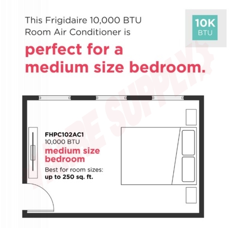 Photo 14 of FHPC102AC1 : Frigidaire 10,000 BTU 3-in-1 Portable Room Air Conditioner, 115V, 450 sq. ft, R32, 2021