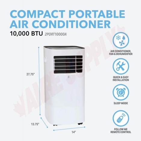 Photo 3 of 2PORT10000A : Perfect Aire 10,000 BTU Portable Air Conditioner, 115V, 215 sq.ft, R32