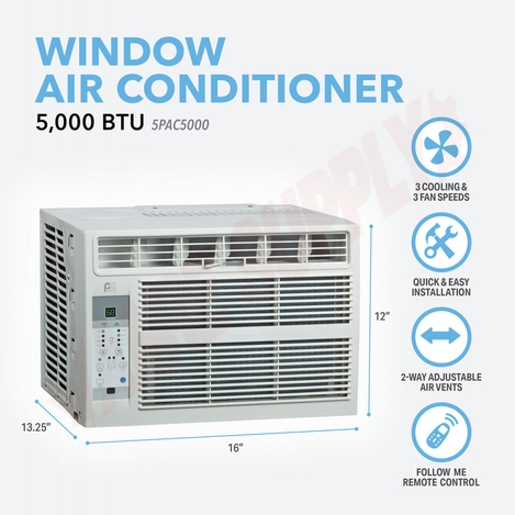 Photo 7 of 5PAC5000 : Perfect Aire 5,000 BTU Window Air Conditioner, 115V, 150sqft, R32